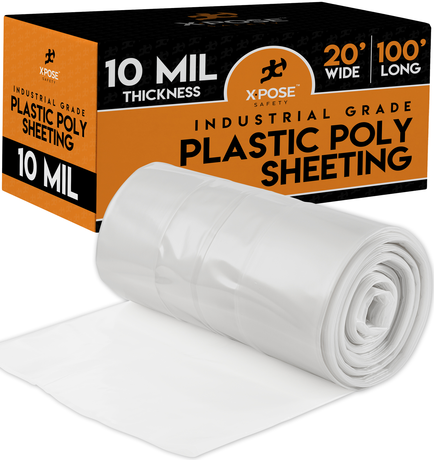 Clear Plastic Poly Sheeting 20′ x 100′- Heavy Duty ,10 Mil Thick Plastic Tarp