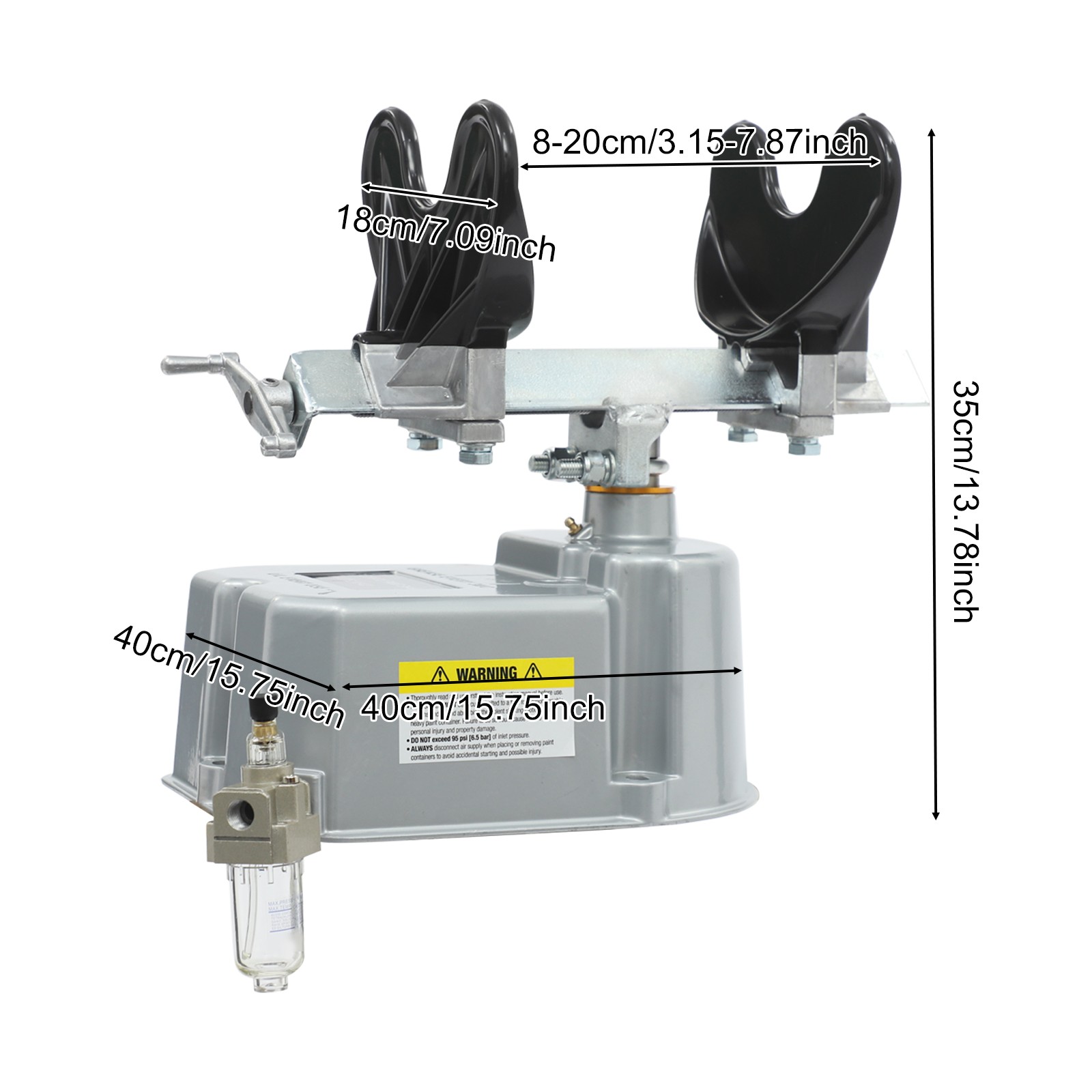 Pneumatic Paint Shaker Mixer Air Operated Paint Can Shaker with Adjustable Clamp