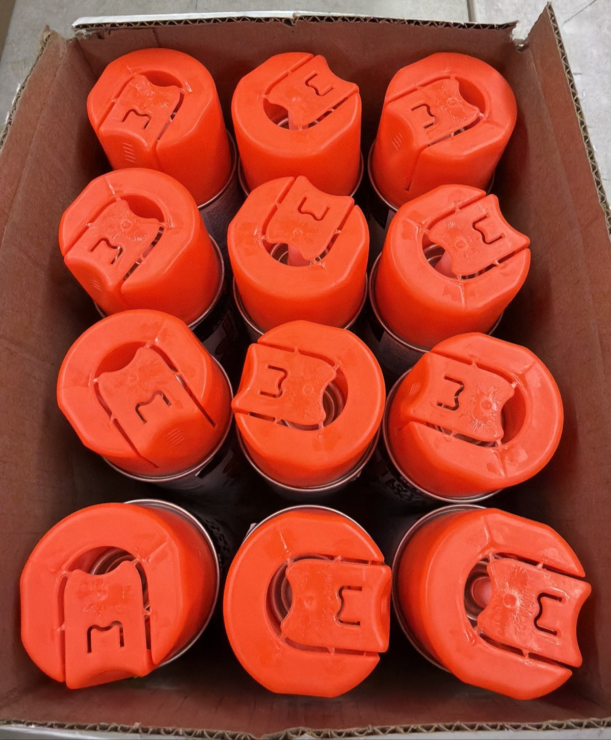 12 Cans Seymour Stripe Inverted Ground Marking Paint Florescent Red-Orange