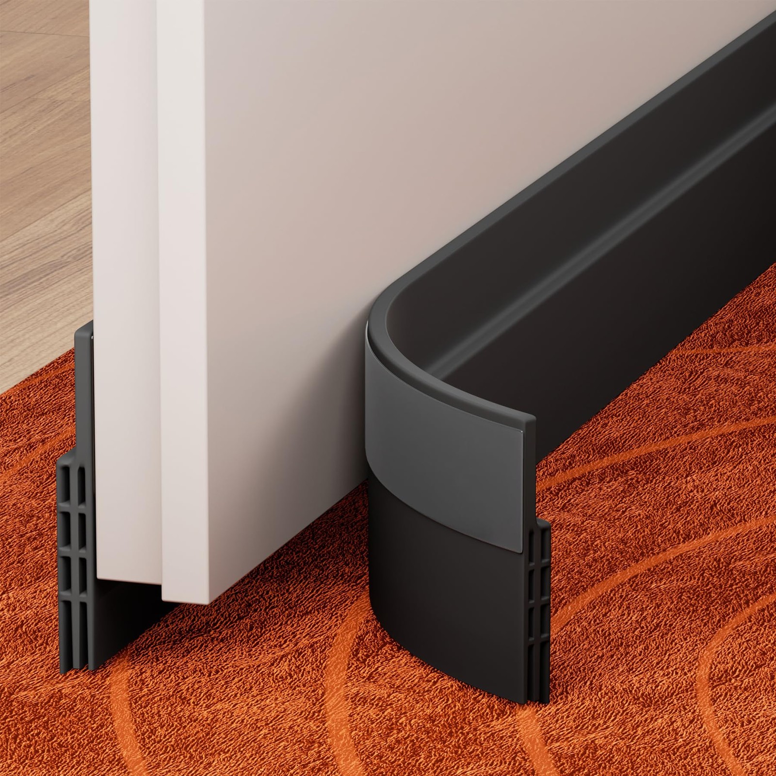 GroTheory 2 Pack Under Door Draft Stopper, Home Improvement, 2 Pack, Black