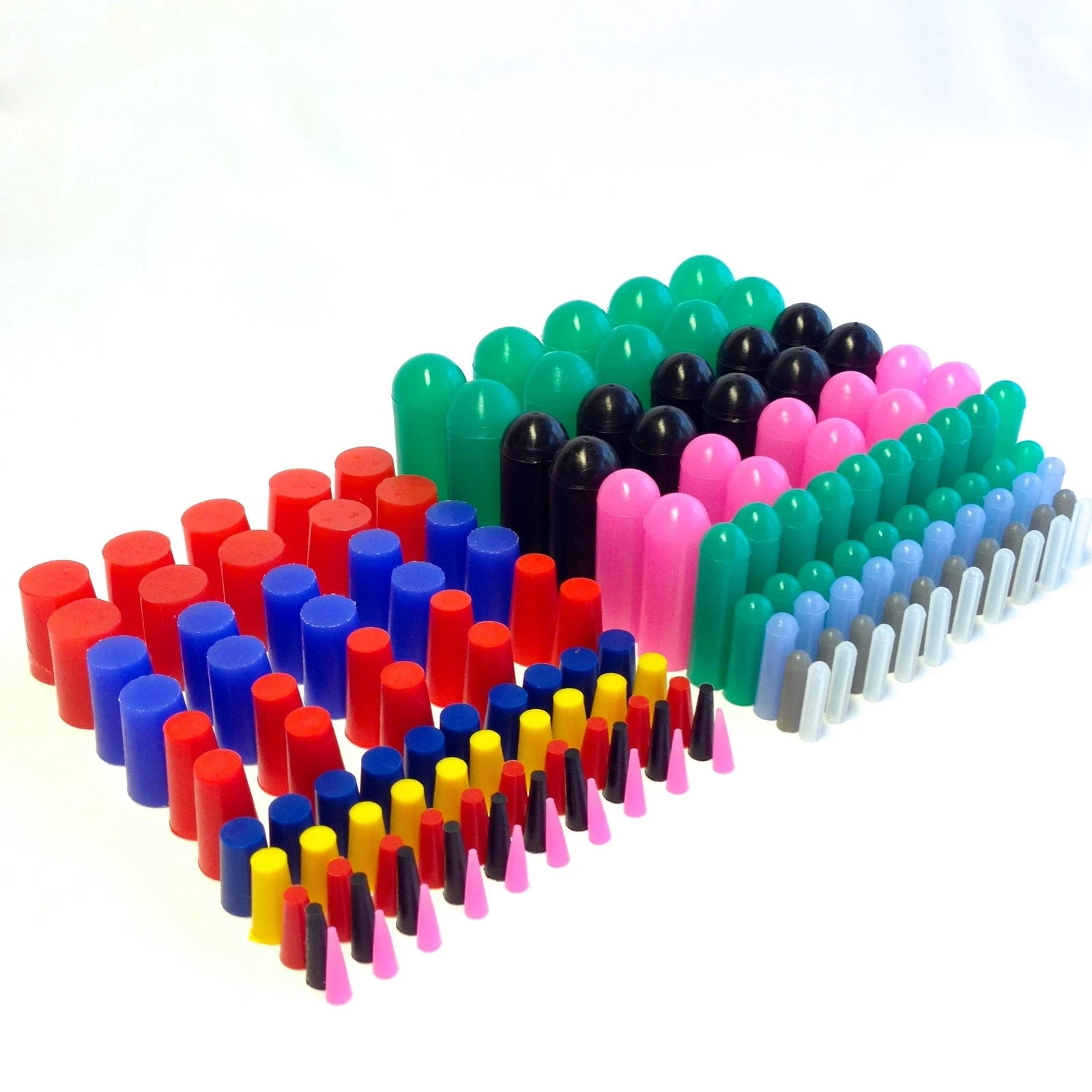 160pc High Temp Silicone Rubber End Cap and Tapered Stopper Plug Assortment Kit