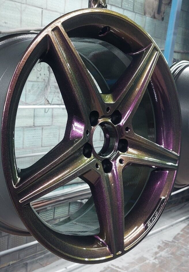 Gloss BLACK CHAMELEON PINK GOLD GREEN Powder Coat Paint 1 Lb/ 450 g