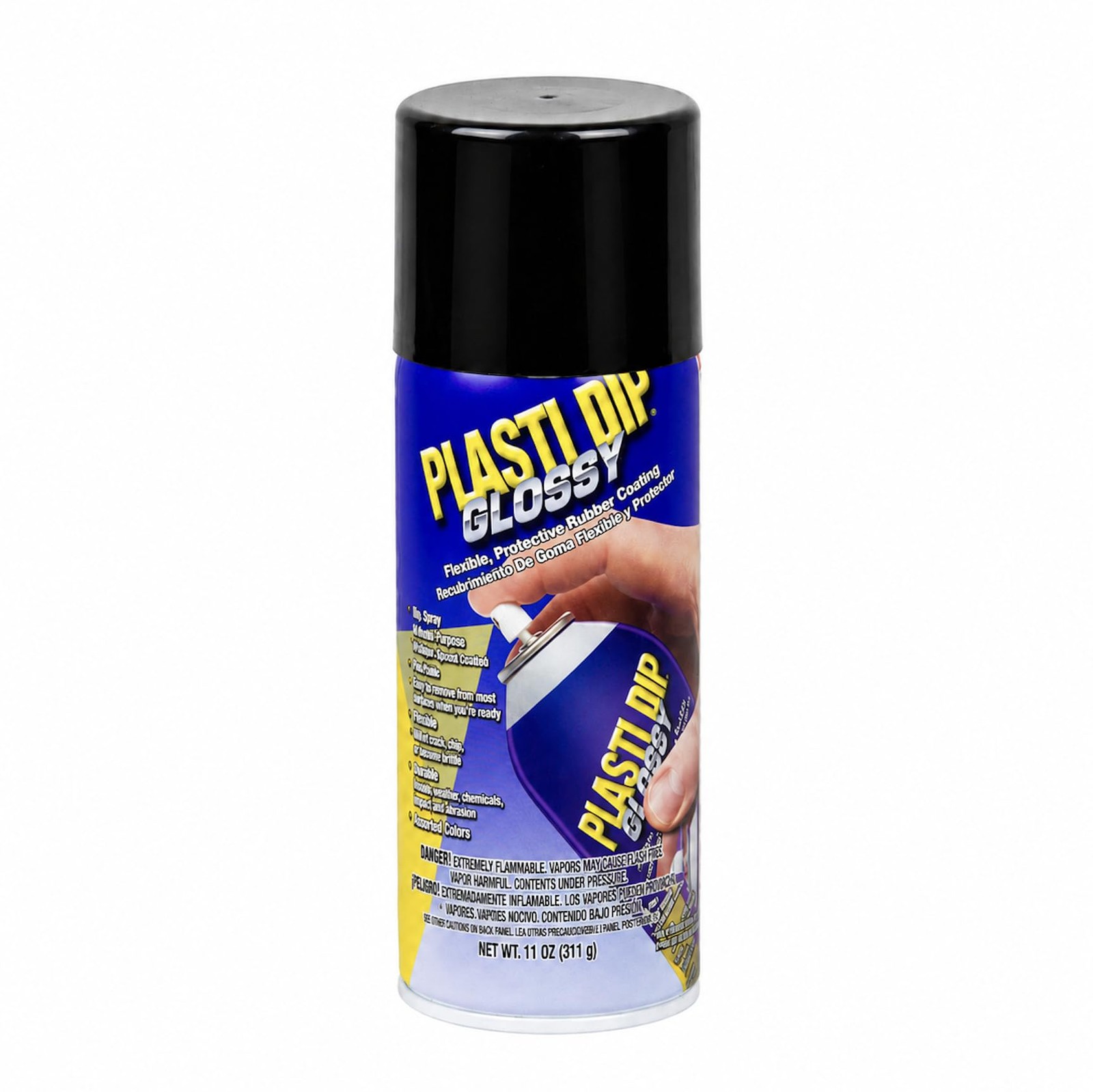 Glossy Black Rubber Coating Spray, 11 oz Aerosol Can, Flexible Peelable Prote…