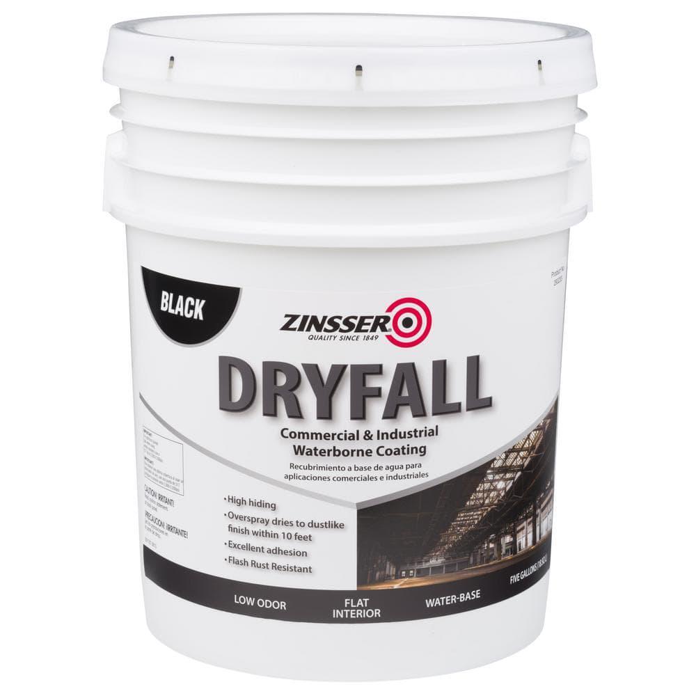 Zinsser Industrial 5 Gal. 293233 Waterborne Black Coating Flat Acrylic Finish