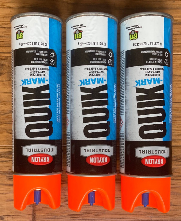 Qty 3 Krylon Industrial A03700004 Fluorescent Orange Inverted Marking Paint 17oz
