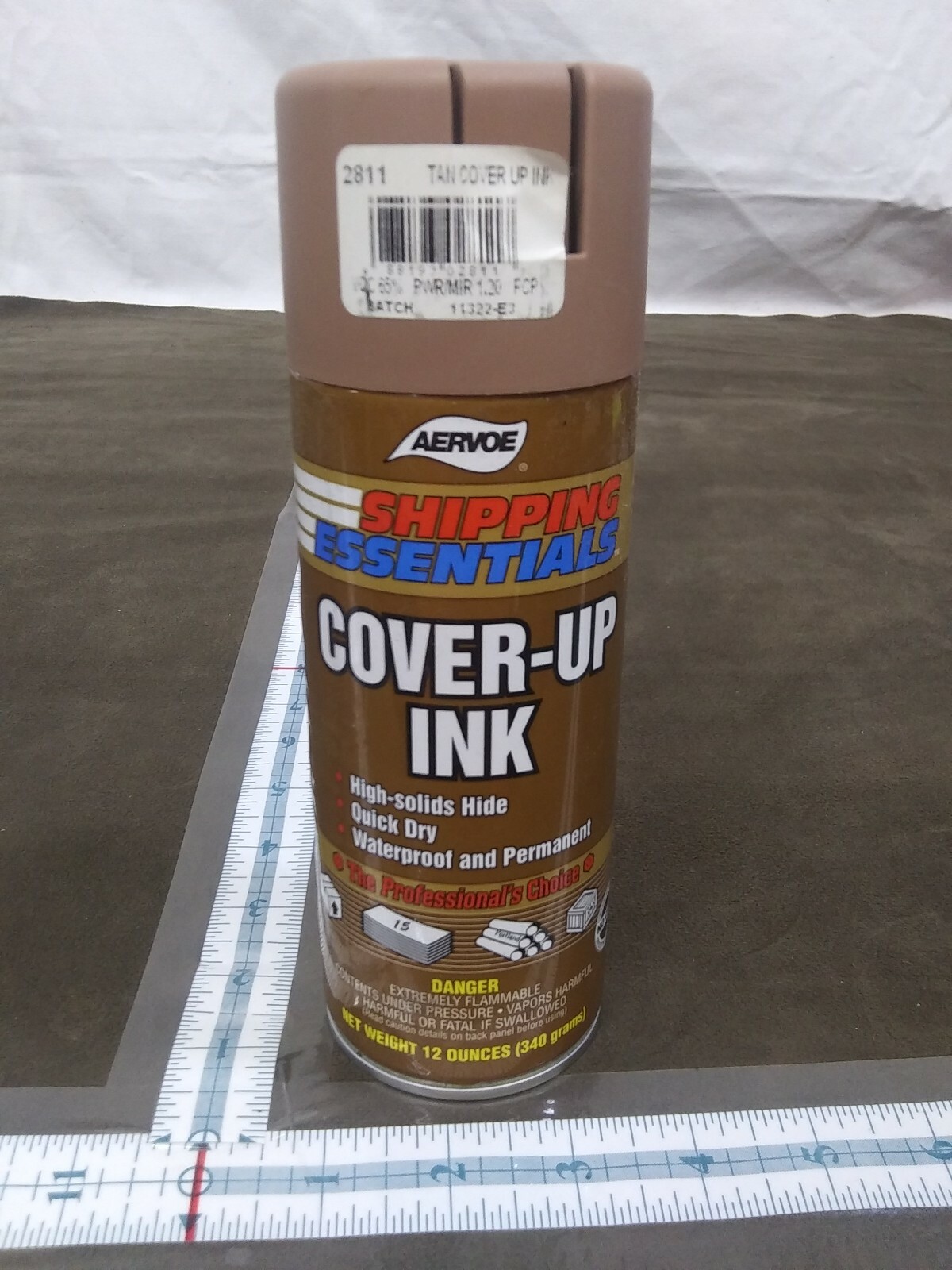 Aervoe 2811 Cover-Up Ink 12 oz tan 2811 shipping essentials waterproof permanent