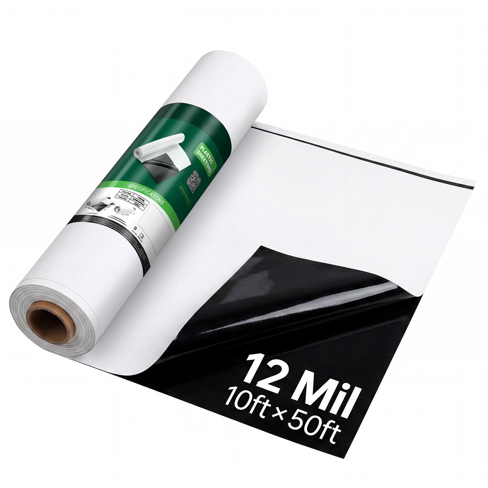 12 Mil Plastic Sheeting 10x50ft Heavy Duty Vapor Barrier