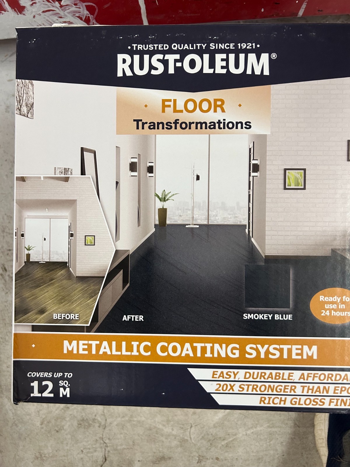 RUSTOLEUM FLOOR TRANSFORMATIONS METALLIC COATING SYSTEM SMOKEY BLUR FREE SHIP