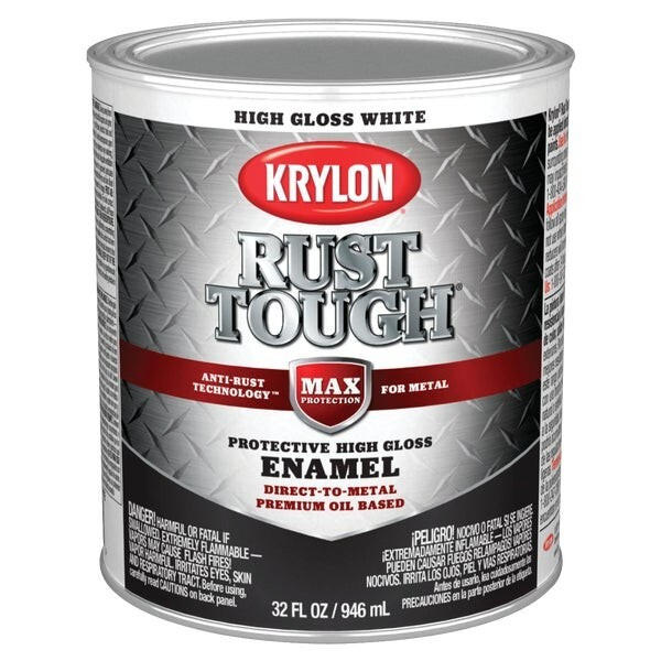 2-Krylon Rust Tough Oil-Based Gloss Rust Control Enamel, White, 1 Qt.