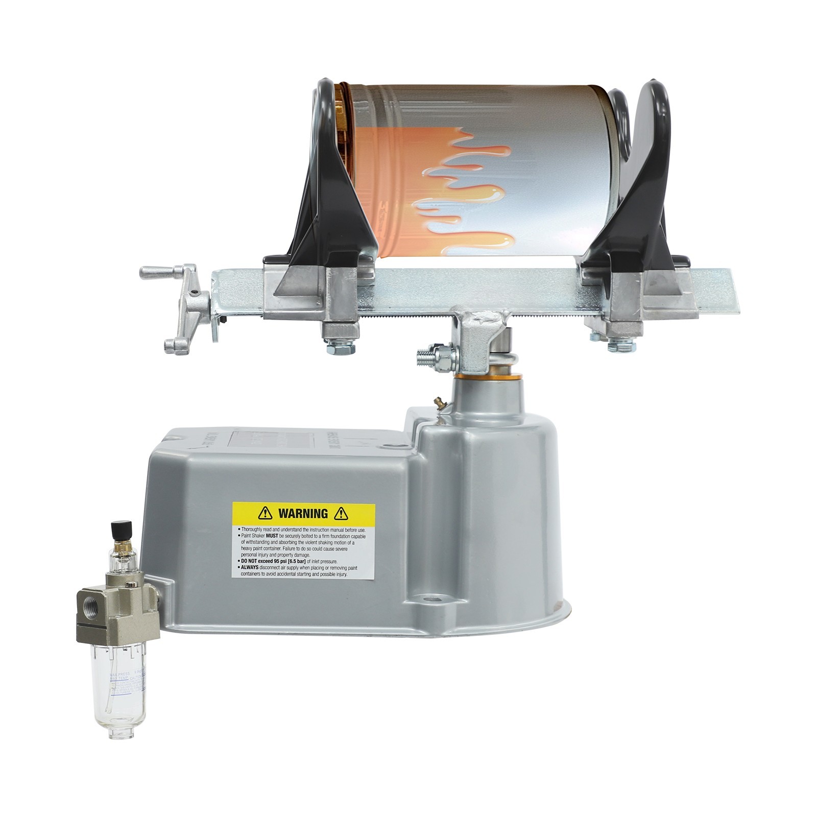 Pneumatic Paint Shaker Mixer Air Operated Paint Can Shaker With Adjustable Clamp
