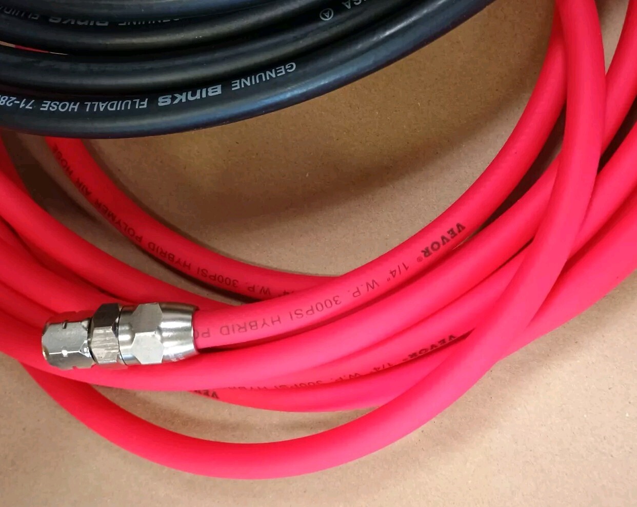 BINKS , CONTITECH 30′ LOW PRESSURE 1/4″ PAINT/AIR LINE HOSE ASSY. L@@K