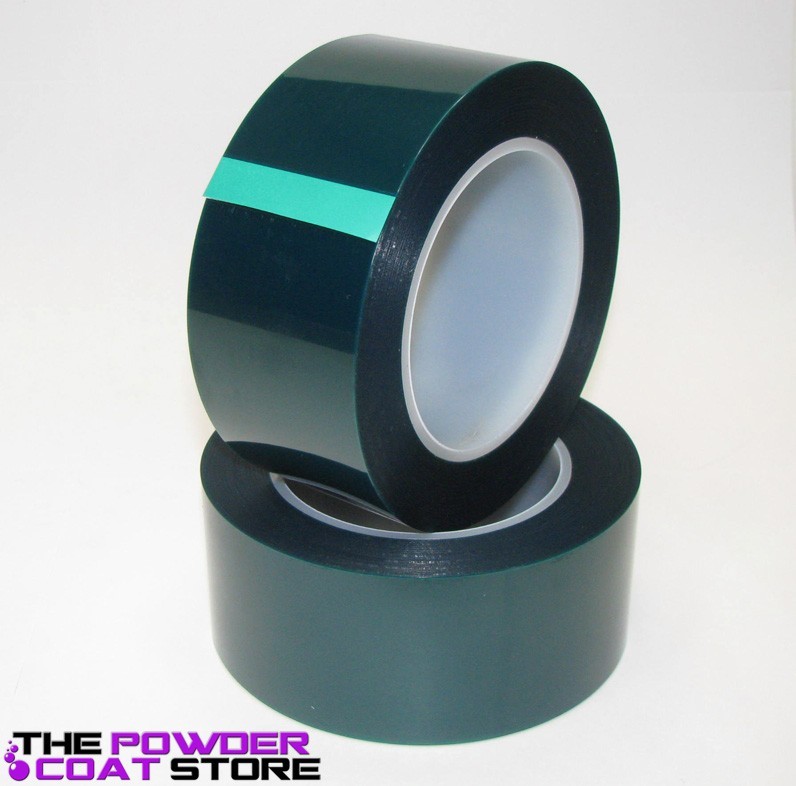 2 inch x 72 yds – High Temperature Polyester Green Masking Tape for Powder Coat