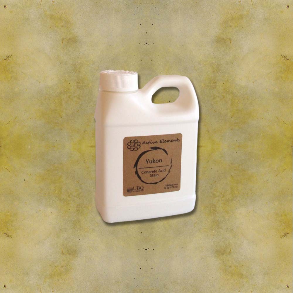 Concrete acid stain sample size Yukon pale brown soft gold 16oz