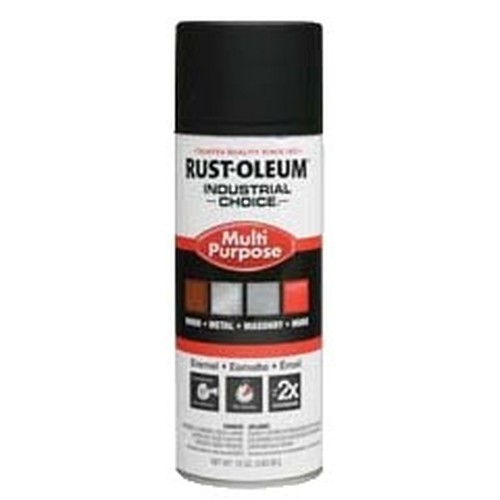 RUST-OLEUM 1676830 Spray Paint 12 Oz Black Flat Fast-Drying Industrial Enamel