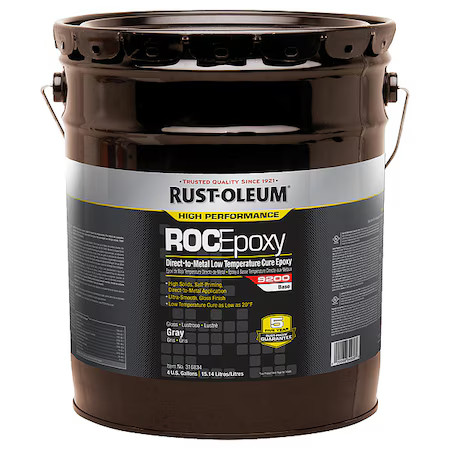 Rust-Oleum 316834 Paint, Gray, Gloss, 5 Gal, 200 Sq Ft/Gal