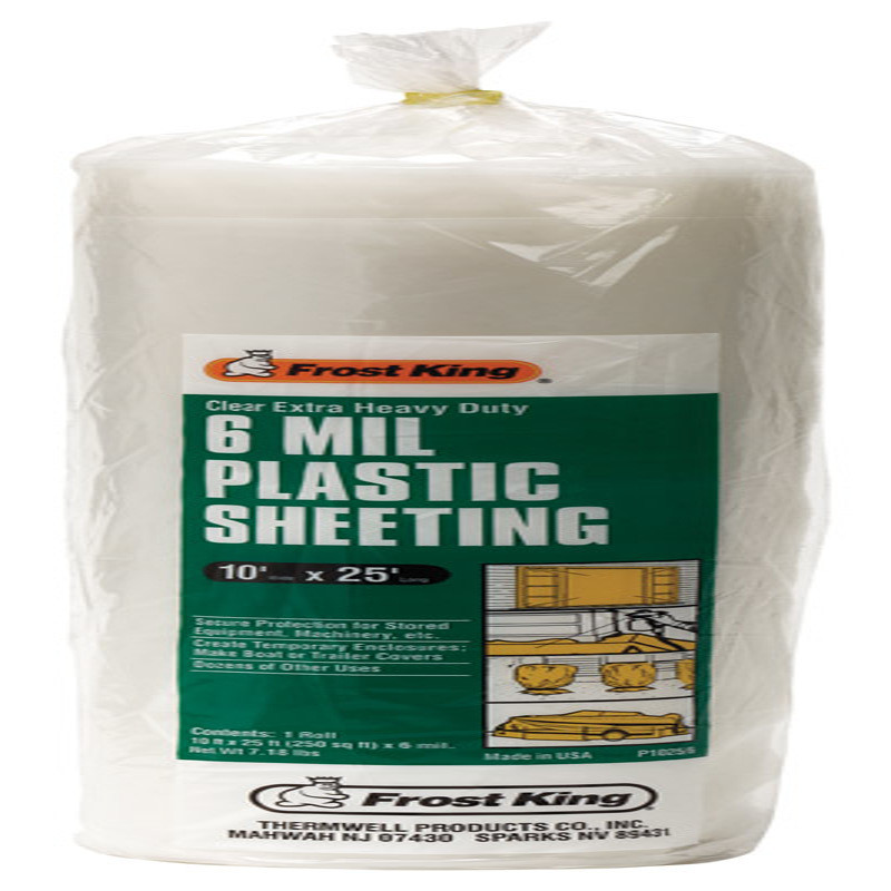 Frost King P1025/6W Polyethylene Sheeting, 10′ x 25′ x 6 mil., Clear