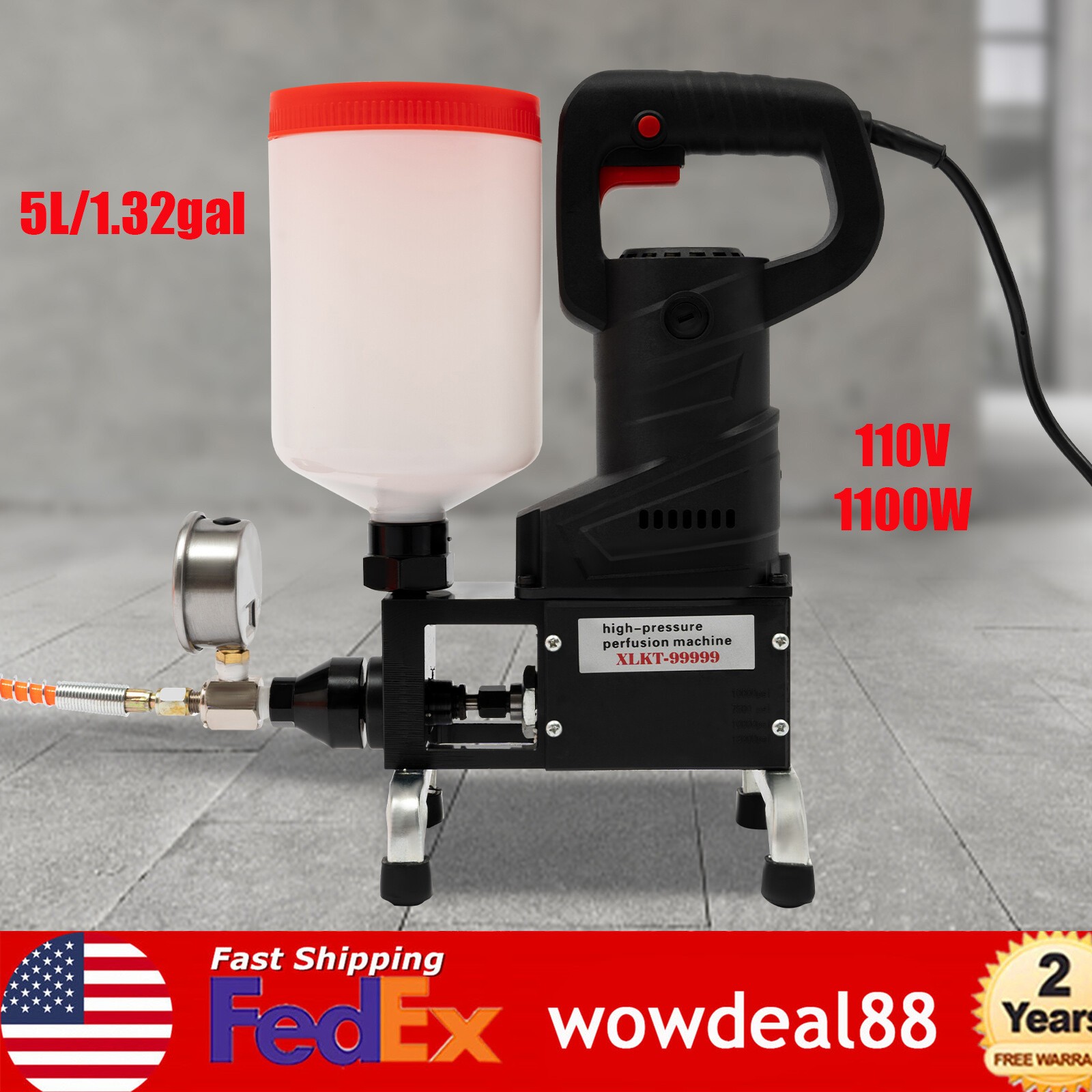 Electric Grouting Machine High Pressure Grouting Injection Pump 0-10000PSI 110V