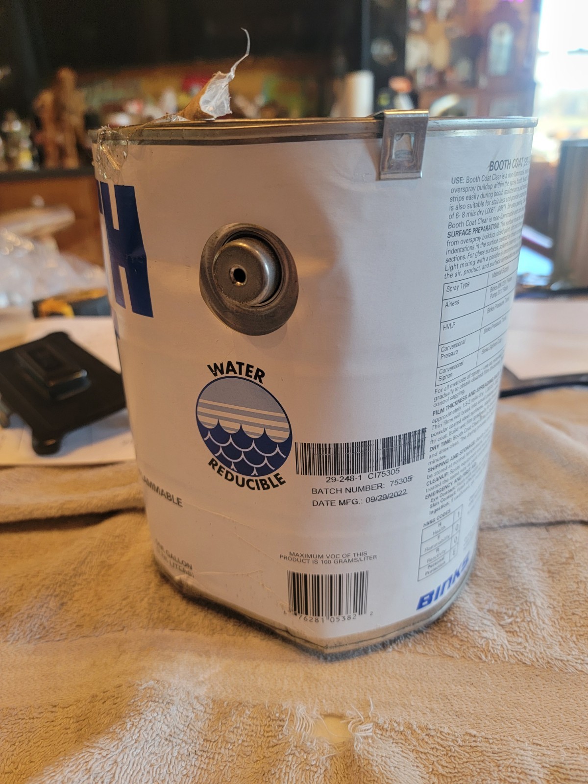 Binks 29-248 Spray Booth Coating, Clear, Latex. Dented Can. Free Ship L48