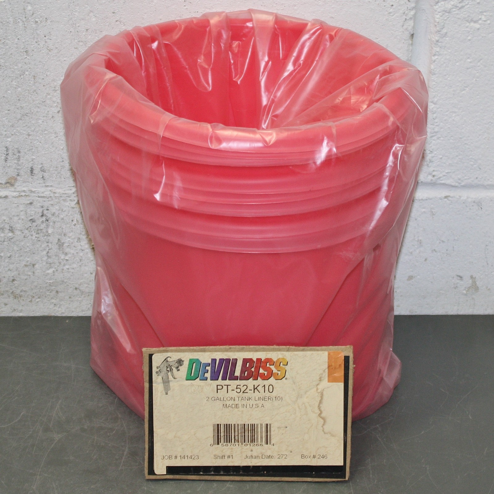 (10) DeVilbiss Pressure Tank Liners PT-52-K10, 2.7 Gal Capacity, For Paint Tanks