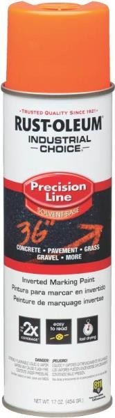 NEW CASE (12) RUSTOLEUM 203037 17OZ FLOURESENT ORANGE INVERTED MARKING PAINT