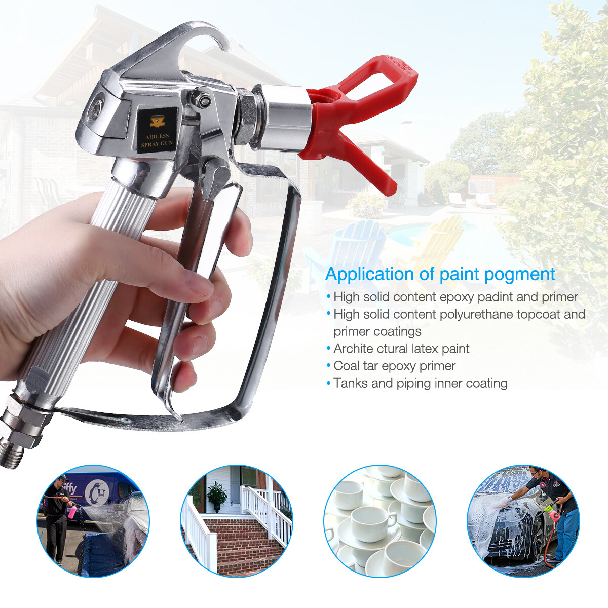 3600PSI Airless Paint Spray Gun w/ 517 Tip Nozzle Guard For Wagner Sprayers NEW