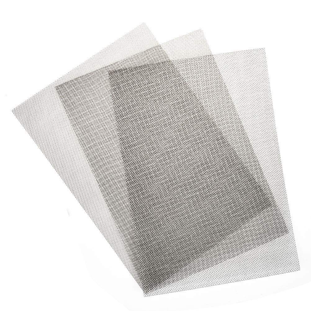 TIMESETL 3pcs Stainless Steel Woven Wire 20 Mesh – 12″ x 8″ 20 Mesh, Silver