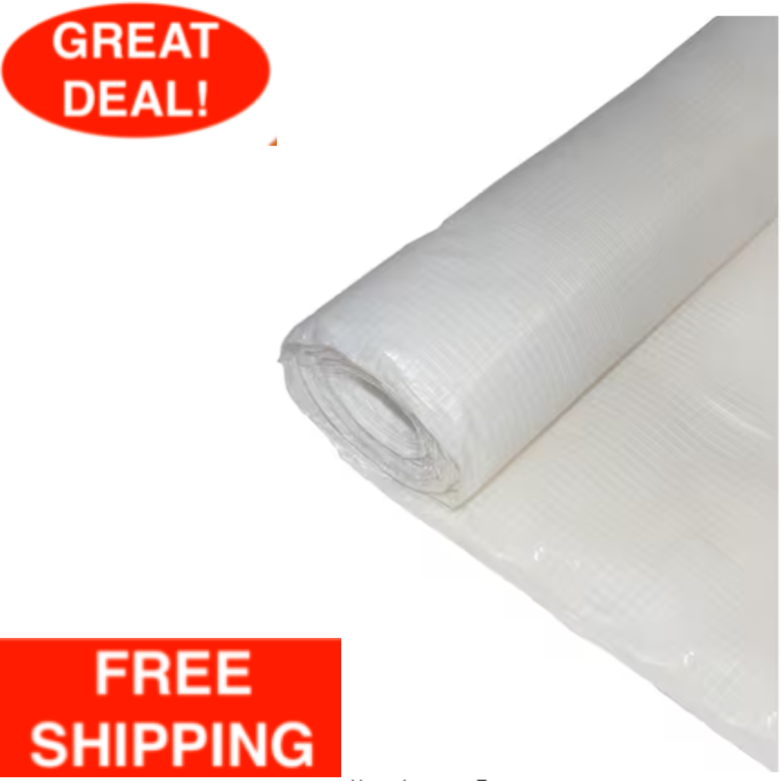 20 ft. x 100 ft. Clear String-Reinforced Plastic Sheeting For Vapor Barrier