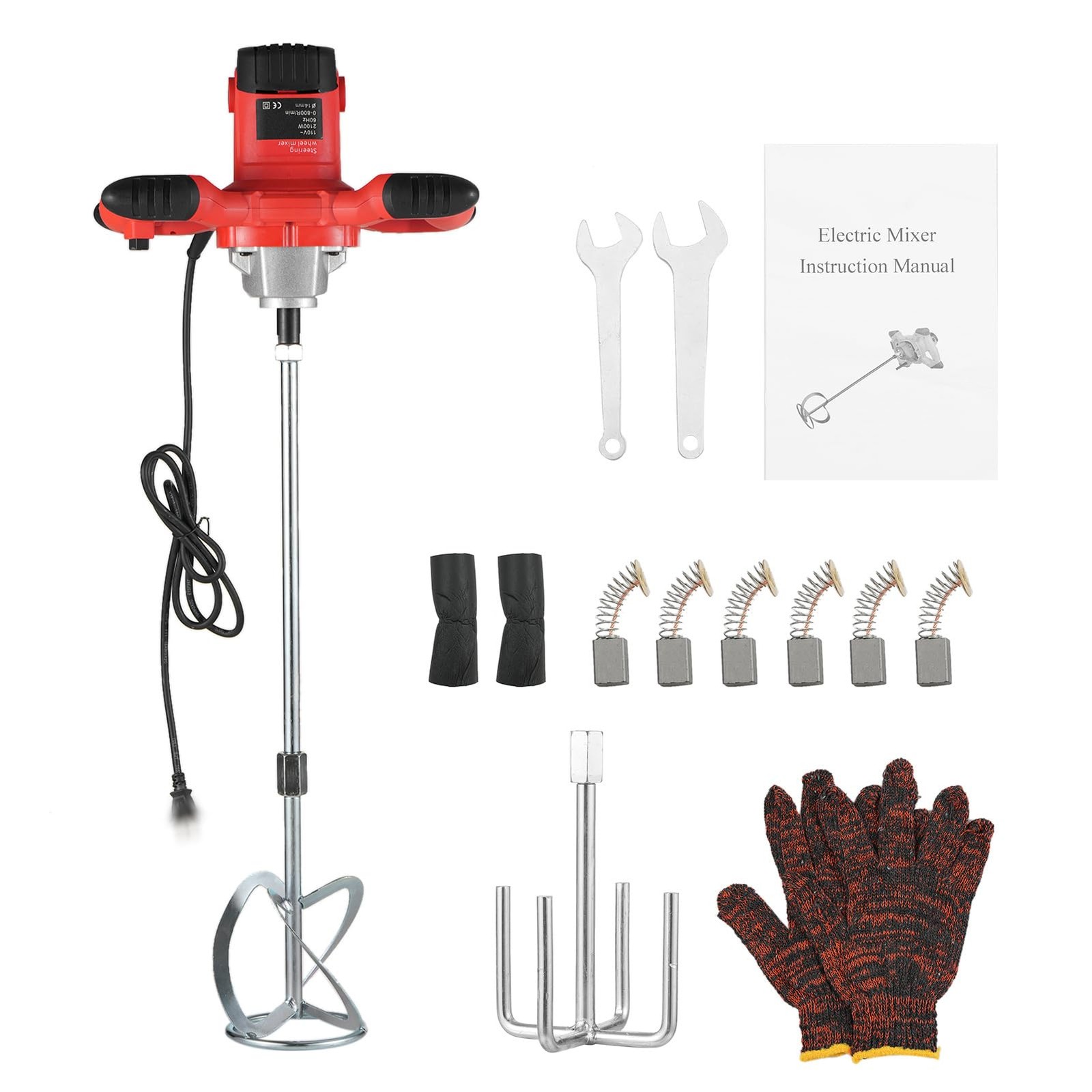 Cement Mixer 2300W, Handheld Electric Concrete Mixer with 6 Adjustable Speed,…