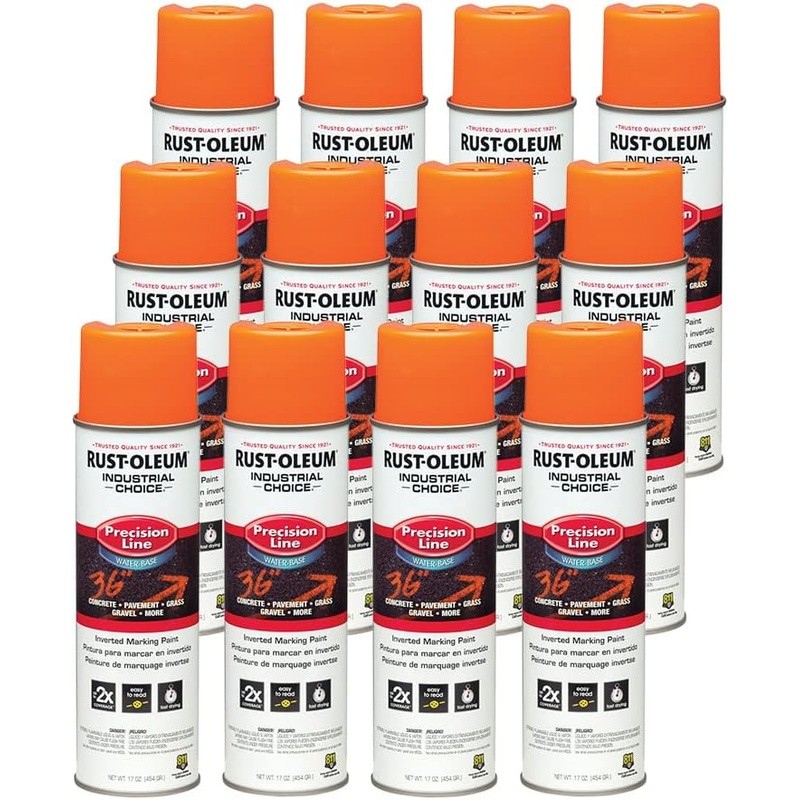 Fast Drying Water Based Line Marking Spray 12 Cans Grass Concrete Gravel
