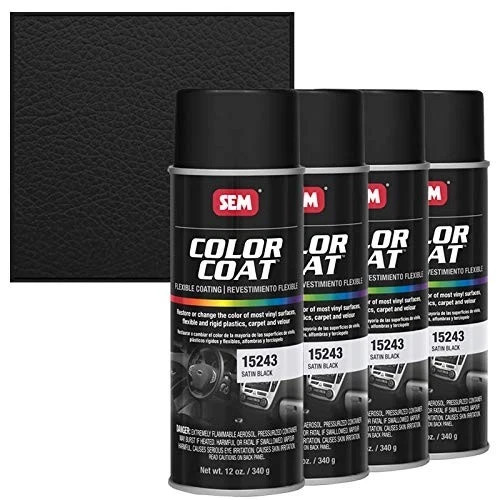 Satin Black Color Coat 12 Ounce Pack of 4 SEM Products 15243