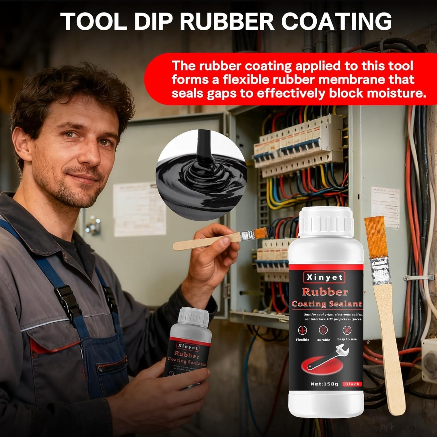 Rubber Coating Tool Handle Dip Spray Waterproof Anti-Slip Durable 150g