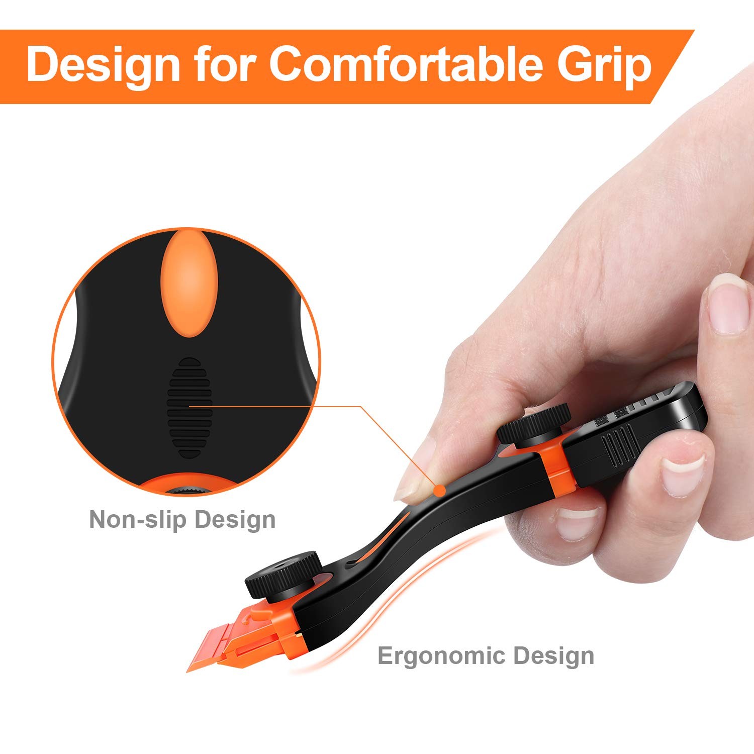 2PACK Razor Blade Scraper, 2-in-1 Scraper Tool 4.7×1.8×0.4inches, Blue+orange