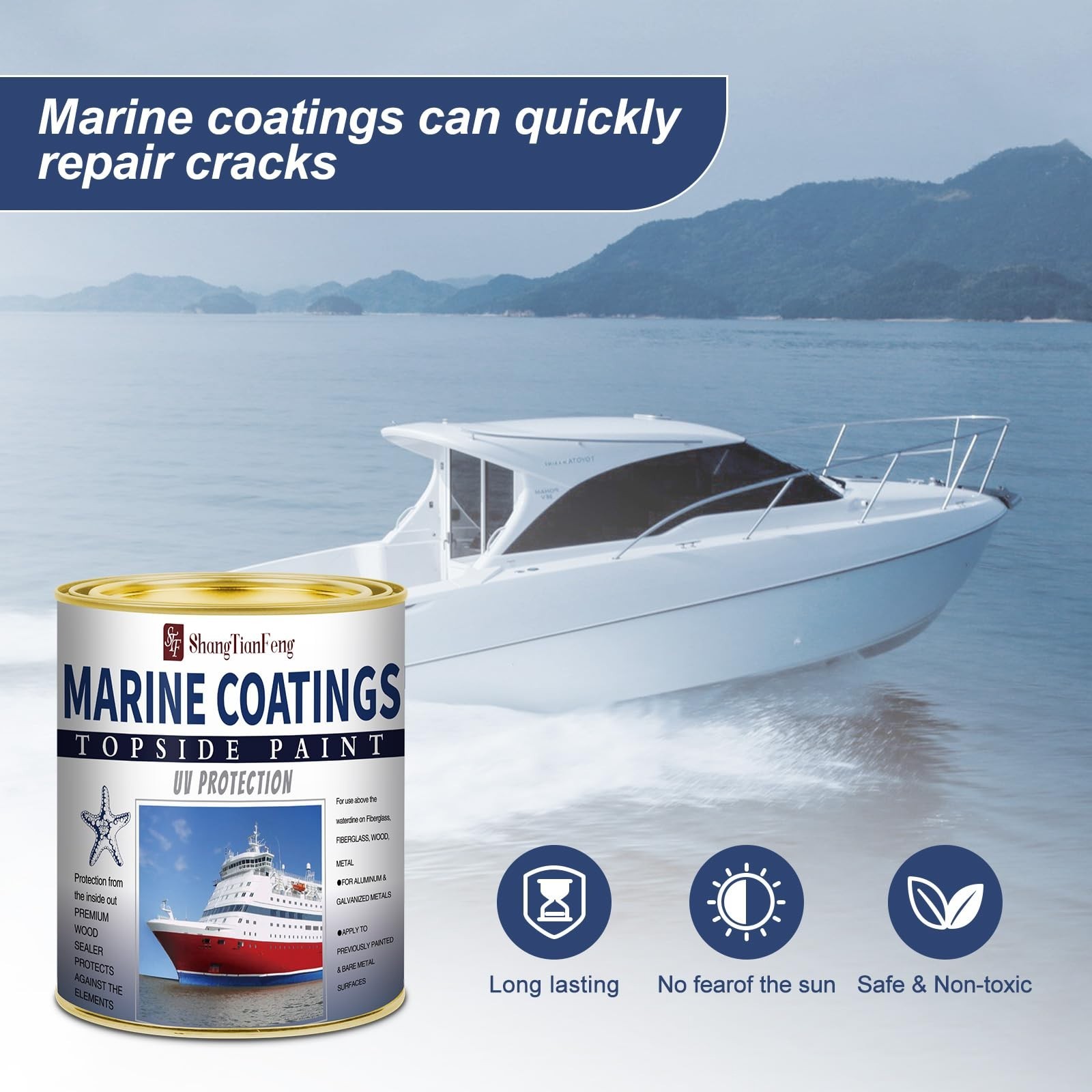 Marine Boat Paint 32oz Brilliant Navy Blue – Deck & Aluminum Boat Bottom Paint