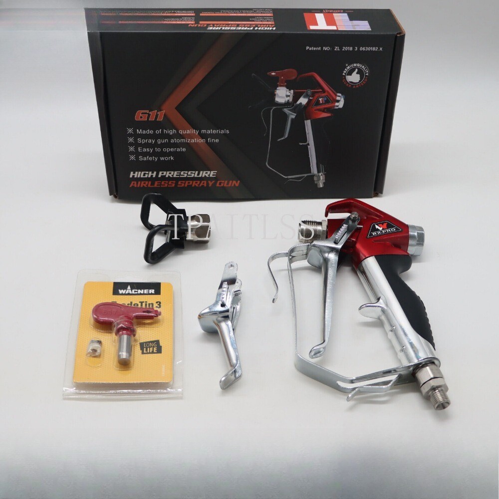 538020 Airless Spray Gun RX-Pro Red Series w/ 517 Tip & Guard Titan 053 8020 USA