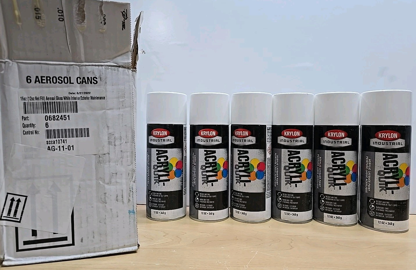 Krylon Industrial Acryli-Quik Acrylic Lacquer Paint Recoat K01501A07 Gloss White