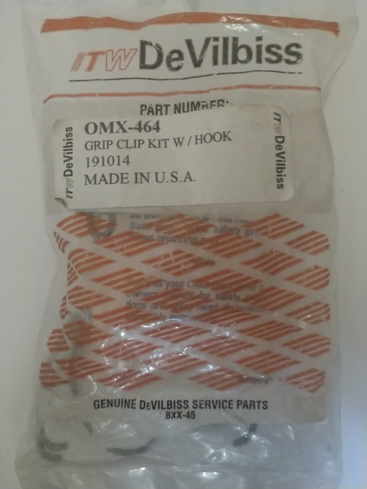 DEVILBISS OMX 464 Spray Gun Grip Clip w/Hook OMX
