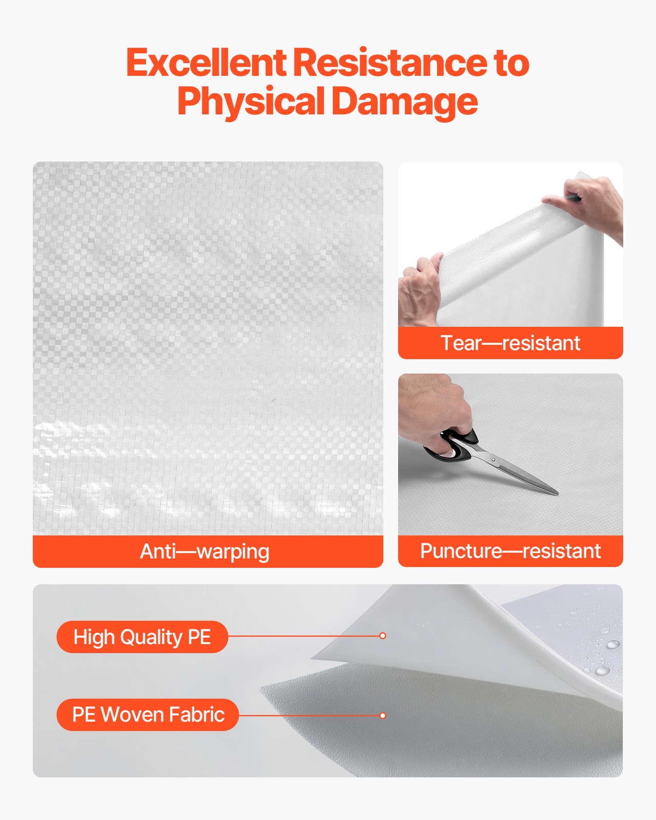 VEVOR 4.5 x 150 ft House Wrap 0.13 mm Thick Drop Cloth Vapor Barrier Covering