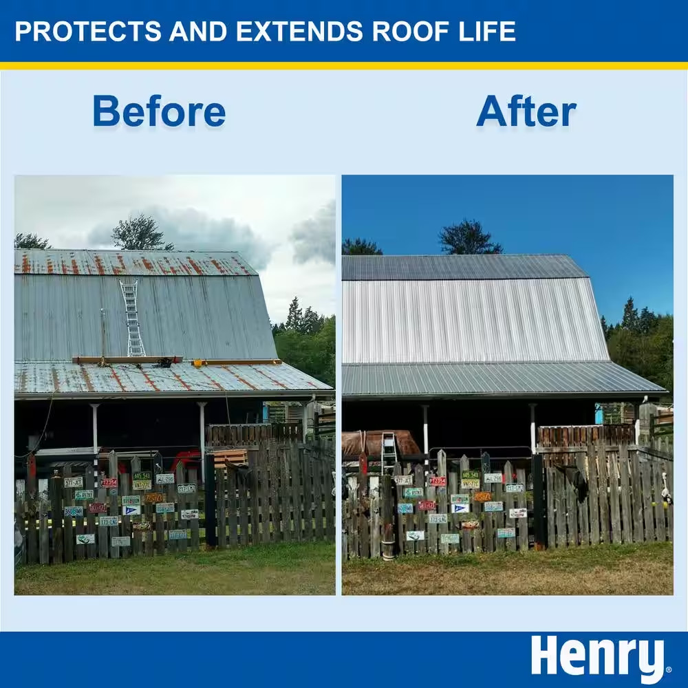 NEW HENRY 869 Rubberized Aluminum Roof Coating 4.75 Gal. Lower Roof Inside Temp