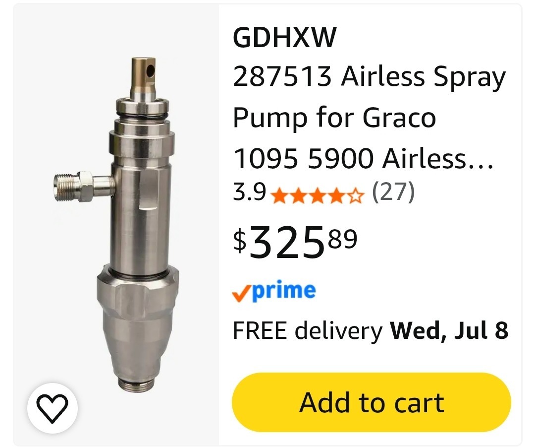 New Aftermarket Airless Paint Spray Pump for Graco Ultra Max II 1095 1595 5900