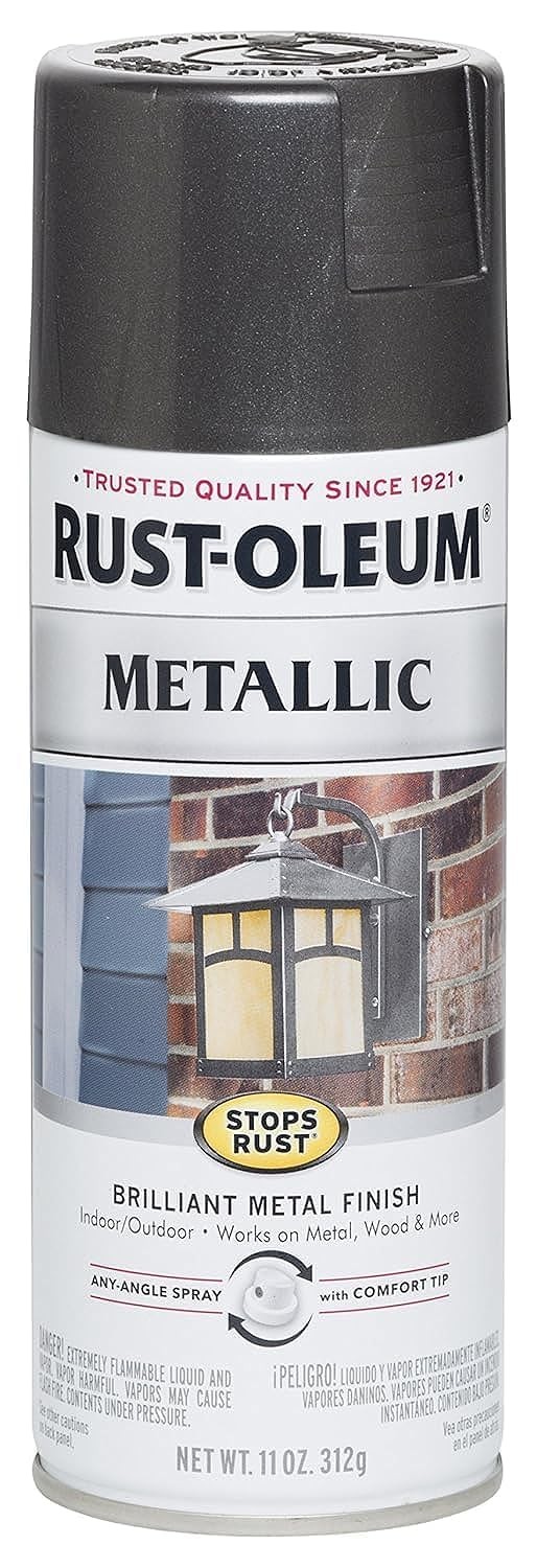 Rust-Oleum 244228 Stops Rust Metallic Spray 11 Fl Oz (Pack of 1), Charcoal