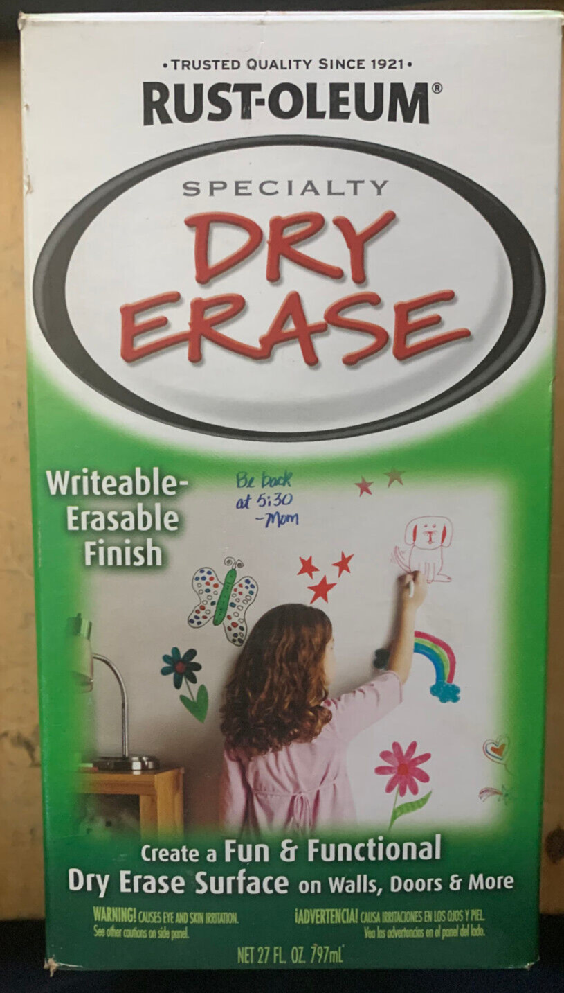 Rust-Oleum 241140 Dry Erase Brush On Paint Kit 27 fl oz ea White Finish