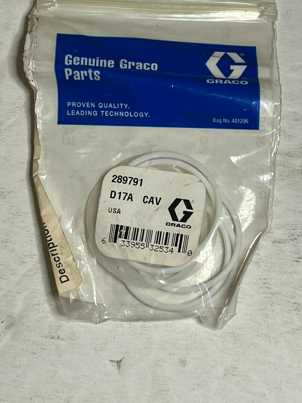 nos ! Graco 289791 Aircap Seal Kit