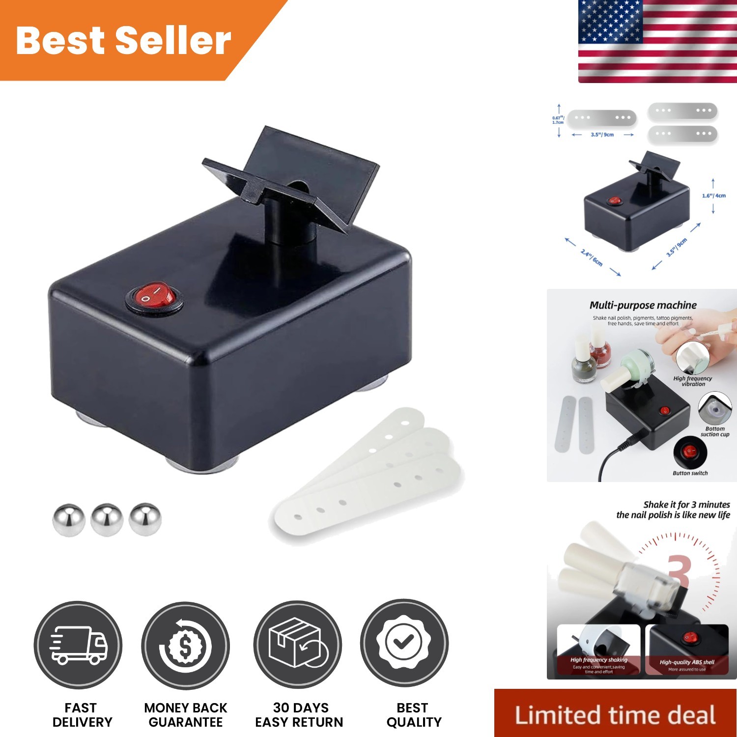 High-Quality Nail Polish Shaker with Adjustable Straps – Consistent Mixing Tool