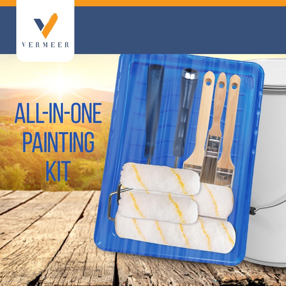 10Pcs All-in-One Plastic Tray with Rollers & Brushes Painting Set for All Painti
