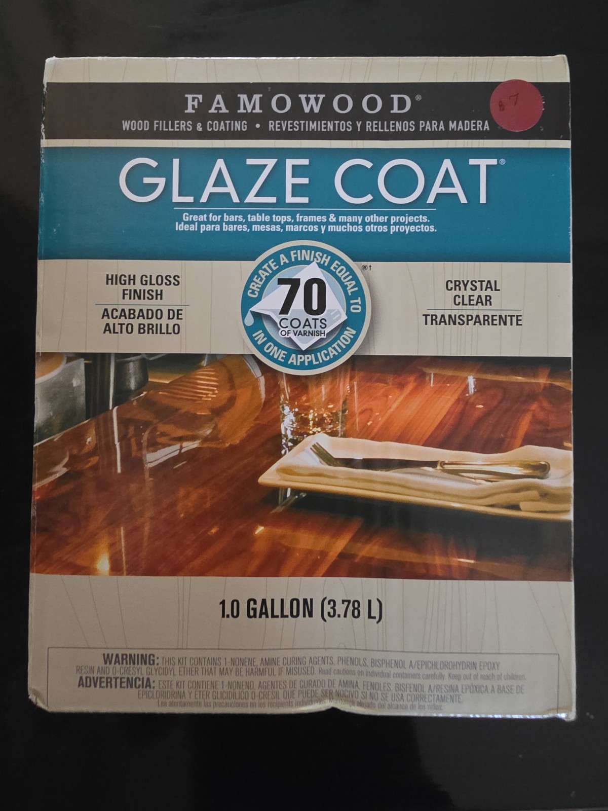 FamoWood Glaze Coat Kit – 1 Gallon, Clear (5050110) Transparent BRAND NEW!!