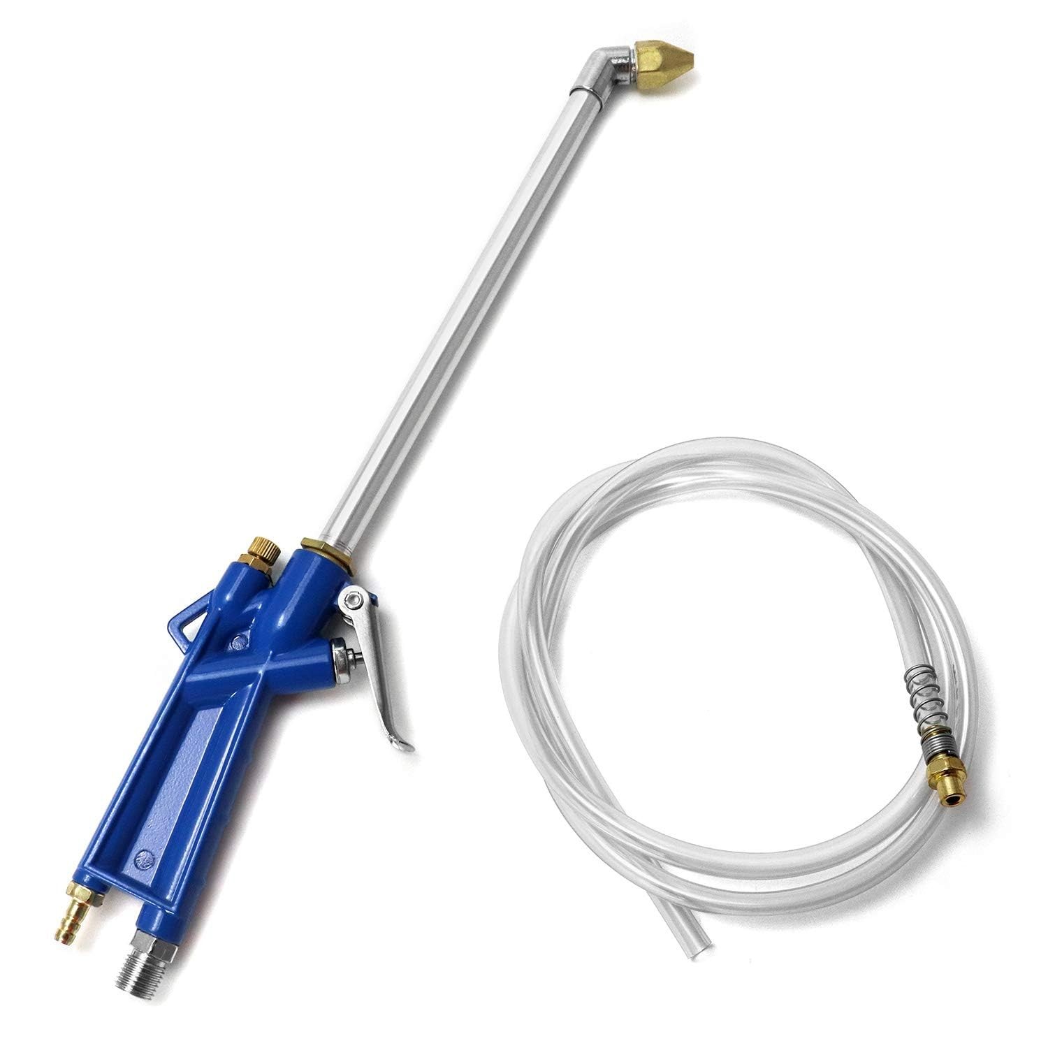 QWORK Air Blow Gun Pneumatic Engine Cleaning with 4Ft Hose, 1 pc, blue
