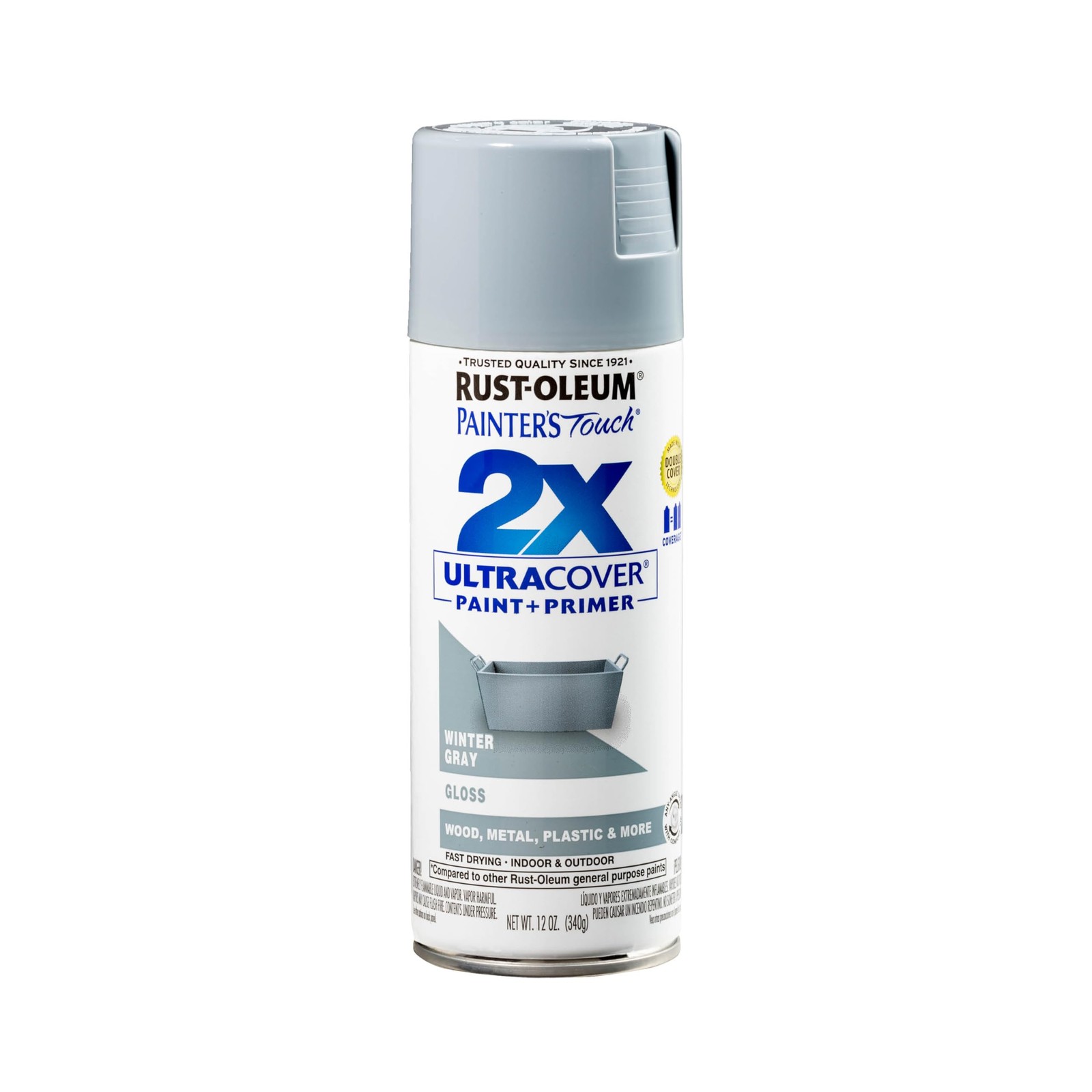 Rust-Oleum 249089 Painter’s Touch 2X 12 Ounce (Pack of 1), Gloss Winter Gray