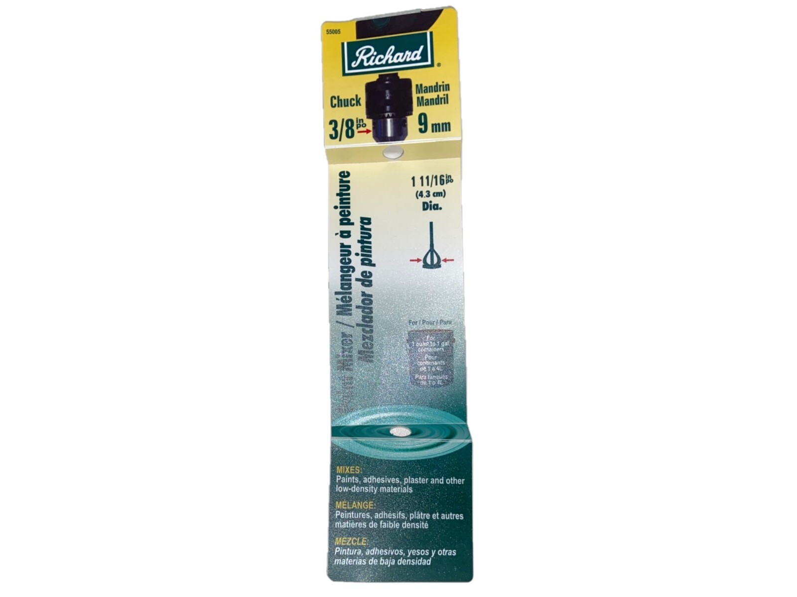 PAINT MIXER (2 PACK) Stirring Paddle Rod for Drill 1 Quart to 1 Gallon
