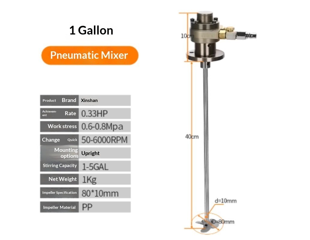 Pneumatic Mixer Explosion-proof Adjustable Speed / Paint Ink Coating Glue