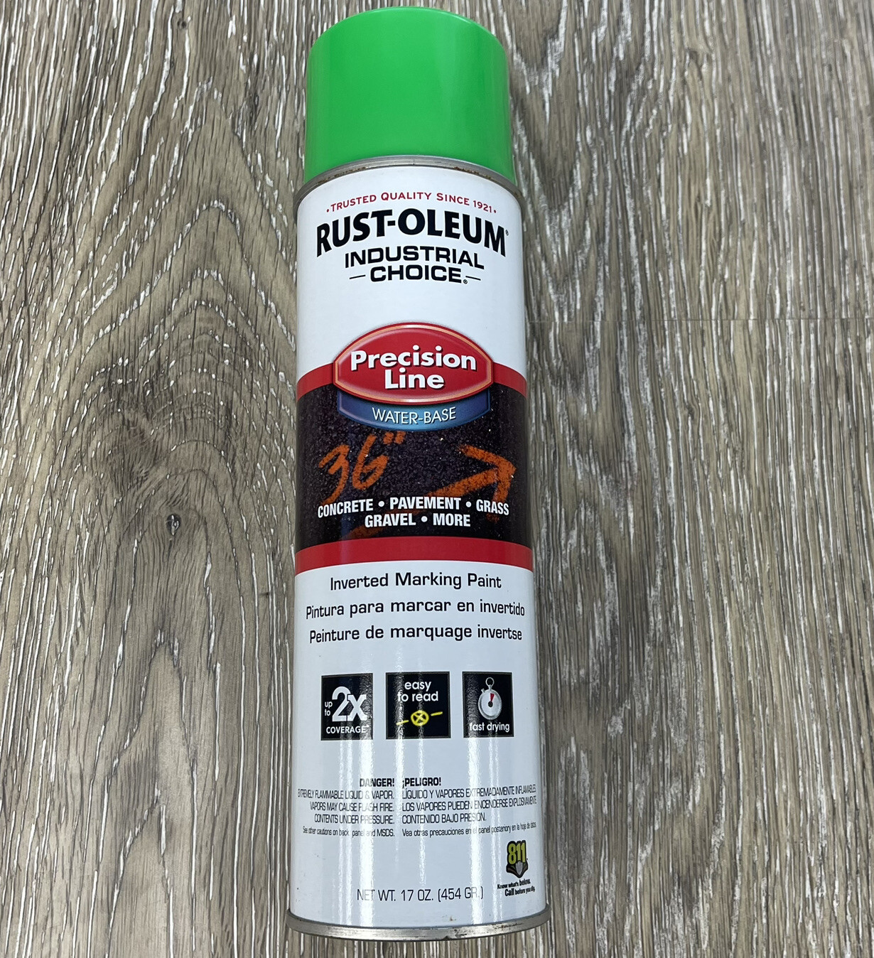 Rust-Oleum 203032 Fluorescent Green Inverted Marking Paint 17 oz. Lot of 2